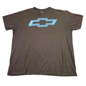 Mens Chevrolet‎ Chevy Logo Graphic T Shirt XXL Heather Brown Short Sleeve